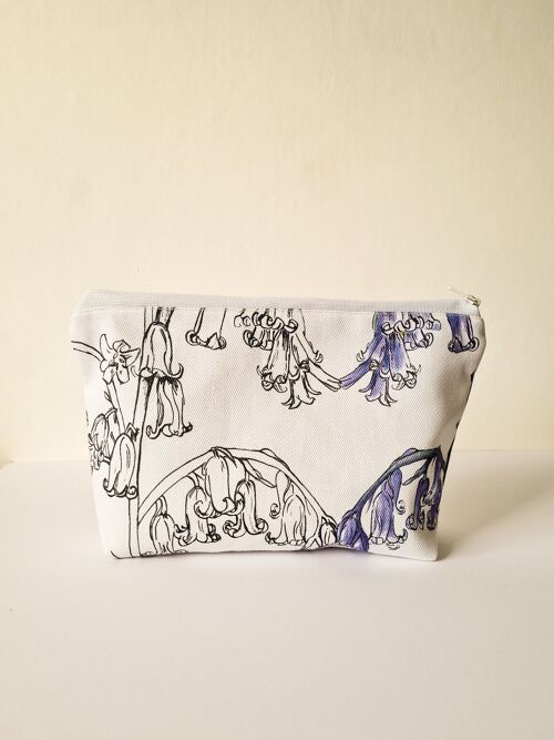 Bluebells Flowers Handmade Cosmetic Bag Make up Toiletries Bag