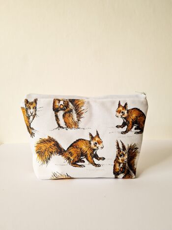 Red Squirrels Wildlife Animals Handmade Cosmetic Bag Make up Toiletries Bag 1