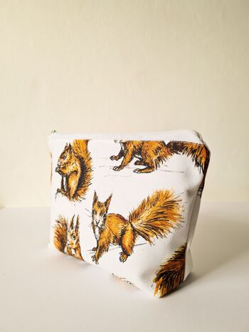 Red Squirrels Wildlife Animals Handmade Cosmetic Bag Make up Toiletries Bag 3