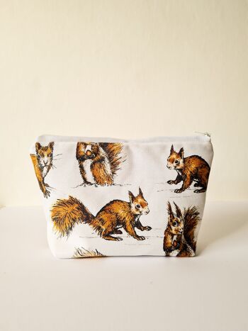 Red Squirrels Wildlife Animals Handmade Cosmetic Bag Make up Toiletries Bag 7