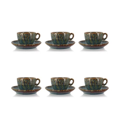 Lot de 6 tasses et soucoupes Venus en porcelaine