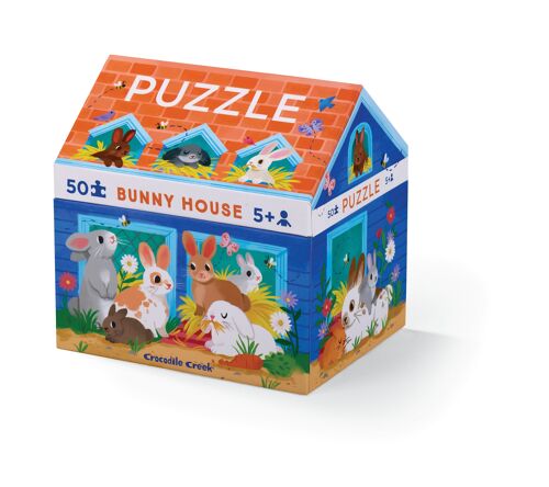 Puzzle maison - 50 pièces - La maison des lapins - 5a+ - %