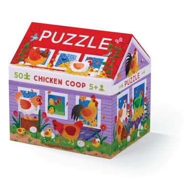 Puzzle della casa - 50 pezzi - Il pollaio - 5a+ - %
