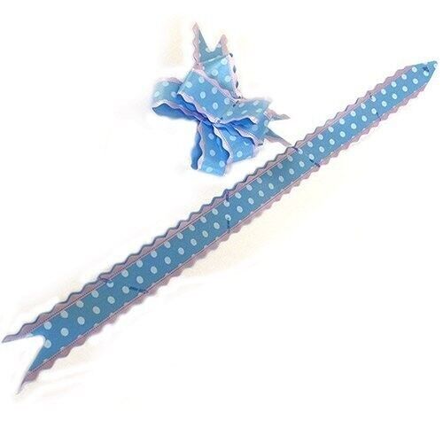 FPullB-07 - Fancy Pull Bows - Baby Blue Dots (packs of 10) - Sold in 20x unit/s per outer