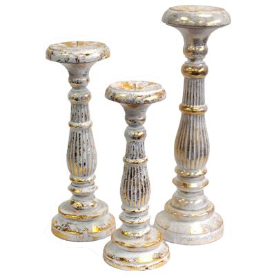 Vinstics-02 - Candelabro Mediano - Oro Blanco - Vendido a 1x unidad/es por exterior