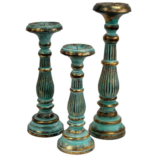 Vinstics-04 - Large Candle Stand - Turquoise Gold - Sold in 1x unit/s per outer