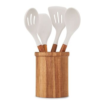 Set de 4 ustensiles de cuisine avec pot