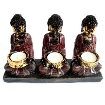 ABC-03 - Bouddha Antique - Bougeoir Trois Dévots - Vendu en 1x unité/s par extérieur