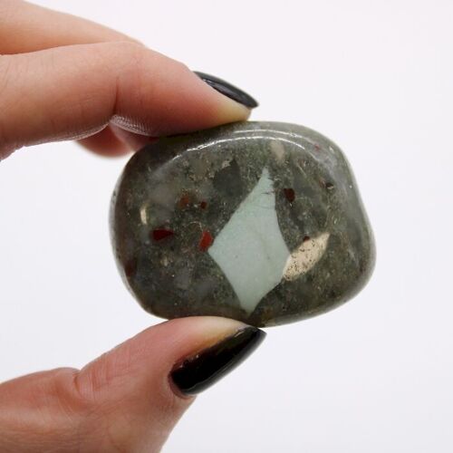 ATumbleL-19 - Large African Tumble Stones - Bloodstone - Sephtonite - Sold in 6x unit/s per outer