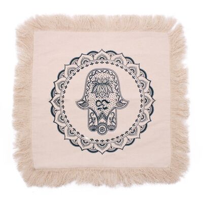 CMC-06 - Fundas Cojín Mandala Hamsa - 45x45cm - verde - Vendido a 4x unidad/es por exterior