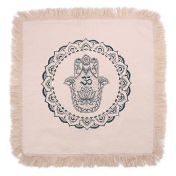 CMC-03 - Housses de coussin Hamsa Mandala 60x60cm - Vert - Vendu en 4x unité/s par extérieur 1