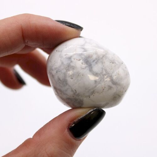 ATumbleL-07 - Large African Tumble Stones - White Howlite - Magnesite - Sold in 6x unit/s per outer