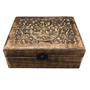 IMBox-10 - Grande boîte à souvenirs en bois 20x15x7.5 cm - Arbre de Vie - Vendu en 1x unité/s par extérieur 1