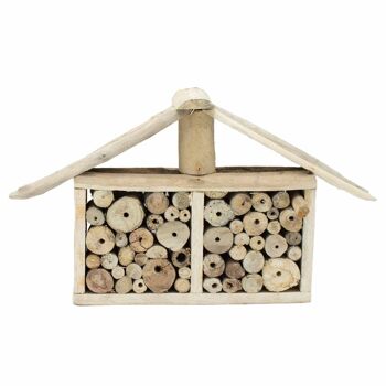 BBBox-09 - Boîte de maison large en bois flotté pour abeilles et insectes - Vendue en 1x unité/s par extérieur 1