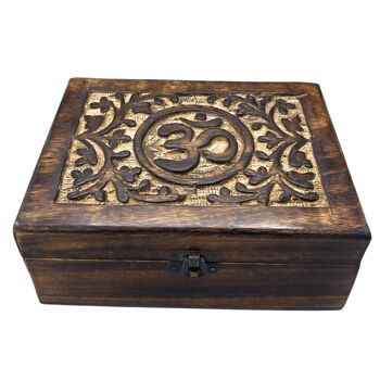 IMBox-11 - Grande boîte à souvenirs en bois 20x15x7.5cm - Om - Vendu par 1x unité/s par extérieur 1