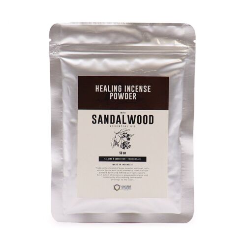 HIP-05 - Healing Incense Powder - Sandalwood 50gm - Sold in 12x unit/s per outer