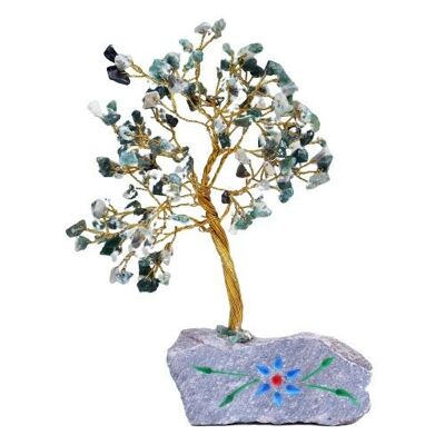 IGemT-11 - Arbre de pierres précieuses en agate mousse - 160 pierres - Vendu en 1x unité/s par extérieur