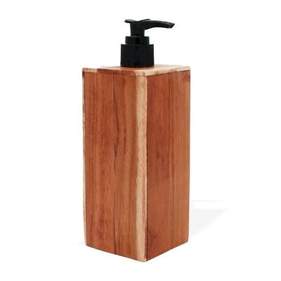 NSD-02 - Dispenser di sapone in legno di teak naturale - Quadrato - Venduto in 6 unità per esterno