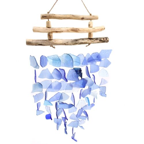 GWC-03 - Recycled Glass Wind Chime - All Blues - Sold in 1x unit/s per outer