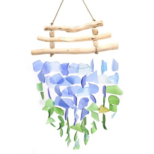 GWC-02 - Recycled Glass Wind Chime - Blue & Green - Sold in 1x unit/s per outer