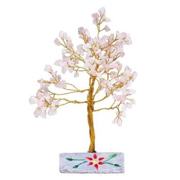 IGemT-13 - Arbre à pierres précieuses en quartz rose - 160 pierres - Vendu en 1x unité/s par extérieur 1