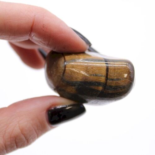 ATumbleM-20 - Medium African Tumble Stones - Tigers Eye - Variegated - Sold in 12x unit/s per outer