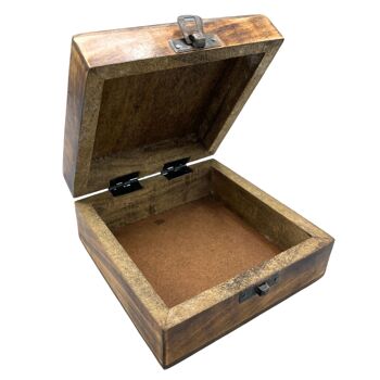 IMBox-05 - Boîte à souvenirs carrée en bois 13x13x6cm - Om - Vendu en 1x unité/s par extérieur 2