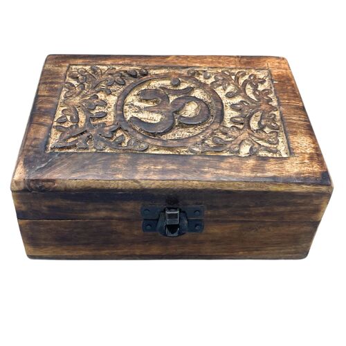 IMBox-08 - Medium Wooden Keepsake Box 15x10x6cm - Om - Sold in 1x unit/s per outer