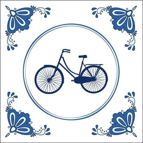 Delftsblauw wenskaart – fiets – 6 stuks