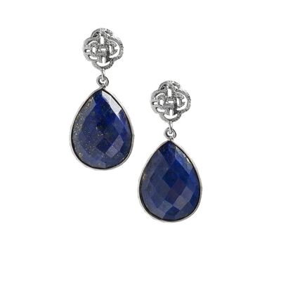 Silver Earring with Lapis Lazuli