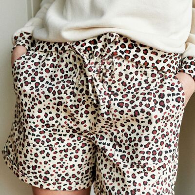 Pantaloncini Sybille ##2694 Donna in Gabardine Leopardata