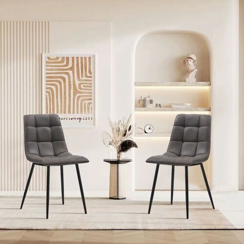 Aoife Dining Chairs [Set of 2] [Faux Suede]