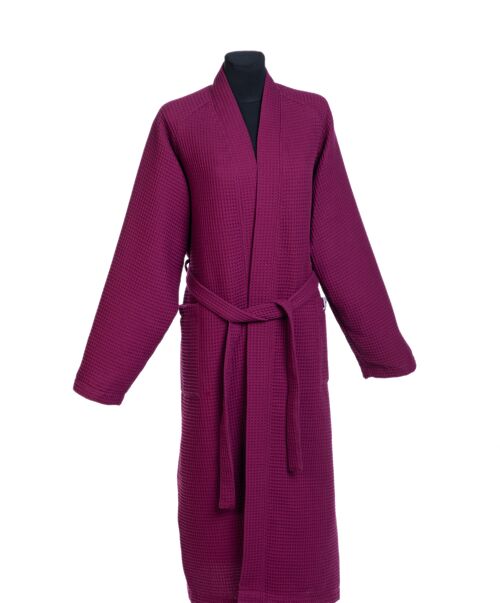 Bathrobe from waffle fabric PURPLE, size XXL