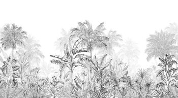 Papier peint graphique – Jungle Tropicale noir 2
