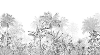 Papier peint graphique – Jungle Tropicale noir 5
