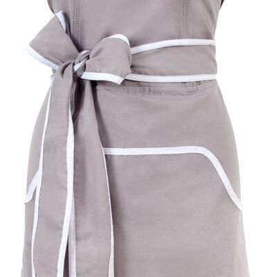 Cupcake apron, grey with white banding