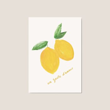Carte postale "Un zeste d'amour" - Humour / Cadeau / Petite attention 3