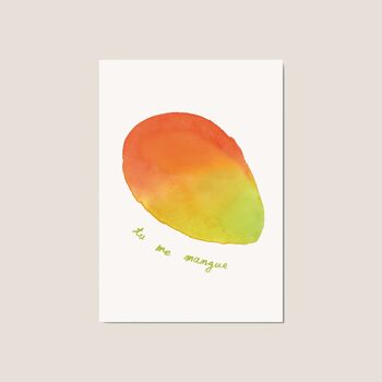 Carte postale "Tu me mangue" - Fruit / Cuisine / Cadeau / Petite attention 3