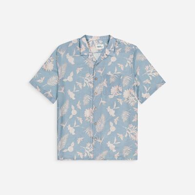 Camisa Hawaiana Lino / Algodón Denim 24