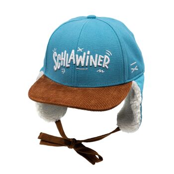 Casquette d'hiver Schlawiner - Toile bleu clair (Enfants 1-3 ans) 1