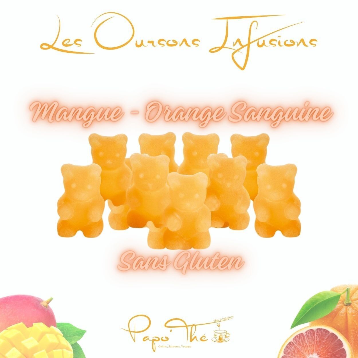 Mango – Ositos de Infusión de Naranja Sanguina: 3 variantes