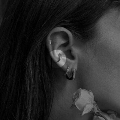 Ear jewel ear cuff diseño en forma de coma latón dorado oro fino