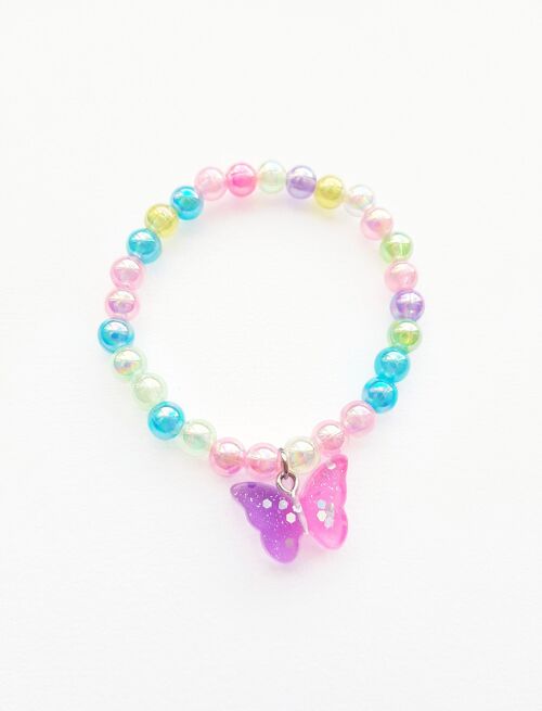 Bracelet fantaisie enfant perles multicolore - Papillon (couleur aléatoire) * collection été * ☀️