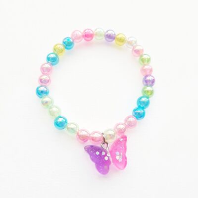 Ausgefallenes Kinderarmband mit bunten Perlen – Schmetterling (zufällige Farbe) *Sommerkollektion* ☀️