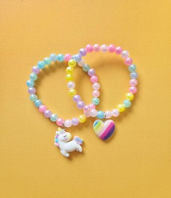 Bracelet fantaisie enfant perles multicolore - Papillon (couleur aléatoire) * collection été * ☀️ 2
