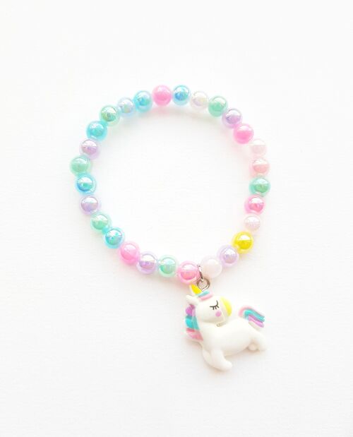 Bracelet fantaisie enfant perles multicolore - Licorne * collection été * ☀️