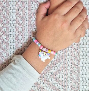 Bracelet fantaisie enfant perles multicolore - Licorne * collection été * ☀️ 2