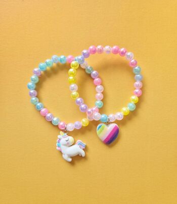 Bracelet fantaisie enfant perles multicolore - Licorne * collection été * ☀️ 3