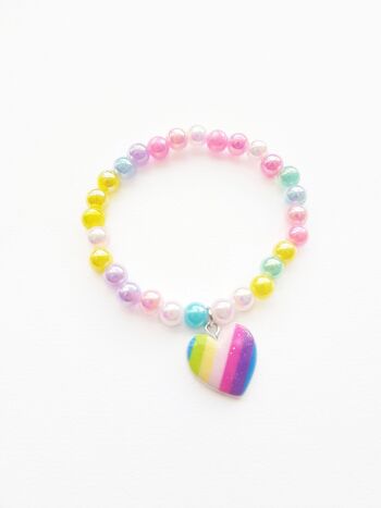 Bracelet fantaisie enfant perles multicolore - Cœur * collection été * ☀️ 1