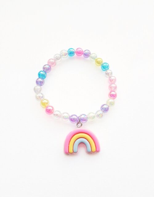 Bracelet fantaisie enfant perles multicolore - Arc en ciel * collection été * ☀️